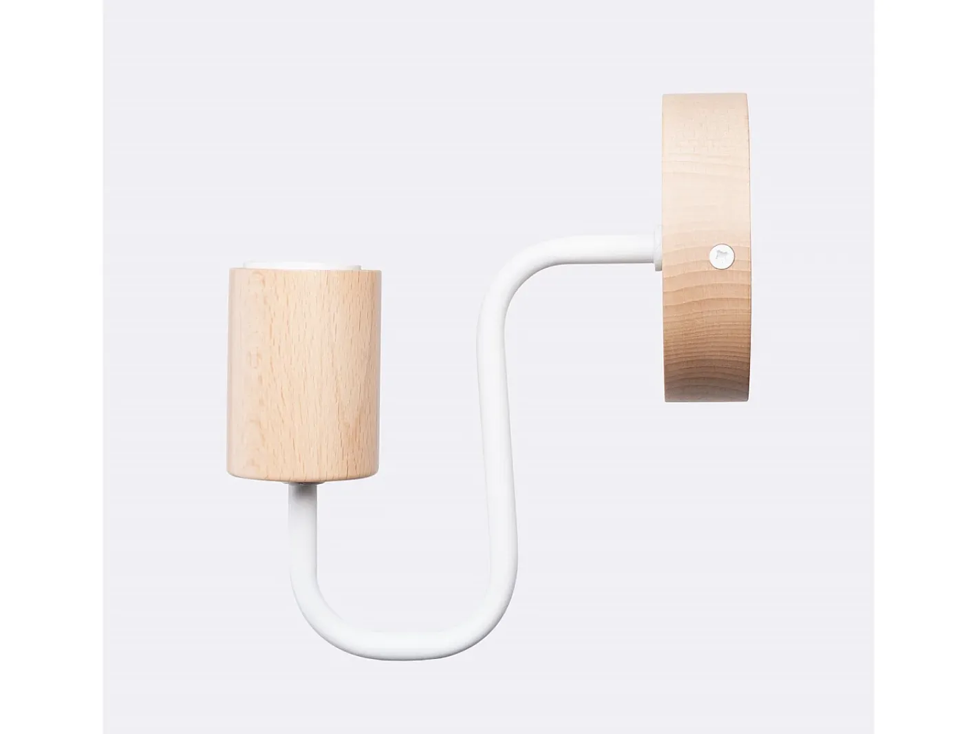 Sollux Lighting Aplique Para Pared-Lámpara de pared Zimbo desván de acero/madera - 1 fuentes luminosas 4000K - L.8 x A.18,5 cm - /madera natural Blanco