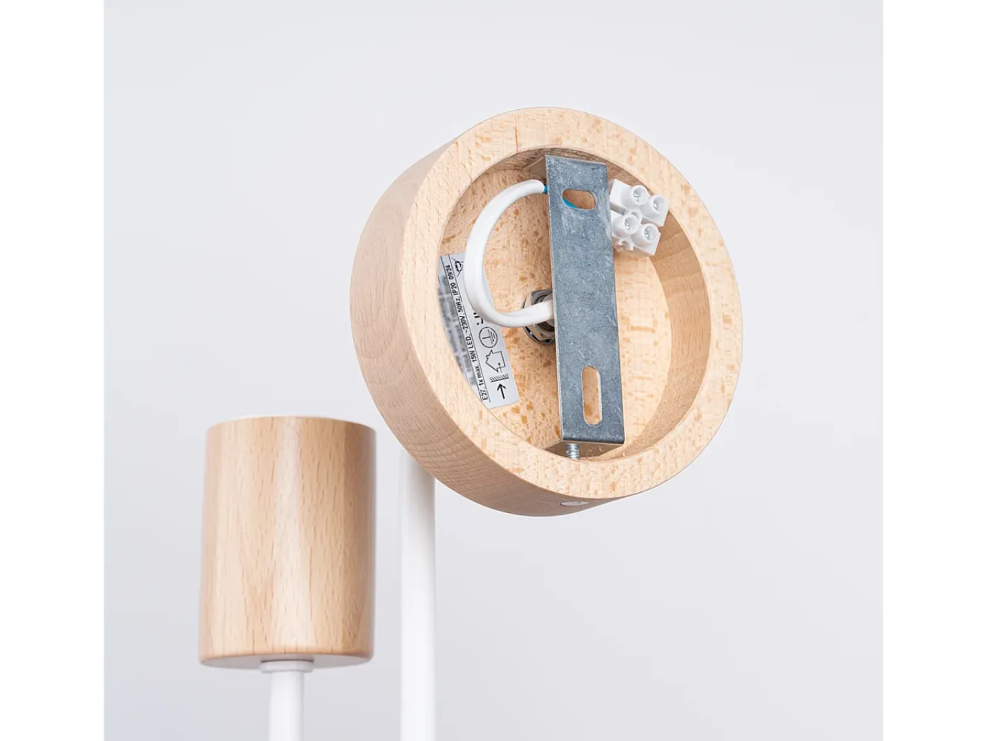 Sollux Lighting Aplique Para Pared-Lámpara de pared Zimbo desván de acero/madera - 1 fuentes luminosas 4000K - L.8 x A.18,5 cm - /madera natural Blanco