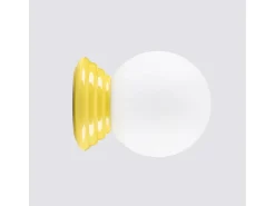 Sollux Lighting Aplique Para Pared-Lámpara de pared Zori minimalista de cerámica/vidrio vidriado - 1 fuentes luminosas - L.12 x A.12 cm - Amarillo