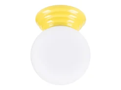Sollux Lighting Aplique Para Pared-Lámpara de pared Zori minimalista de cerámica/vidrio vidriado - 1 fuentes luminosas - L.12 x A.12 cm - Amarillo