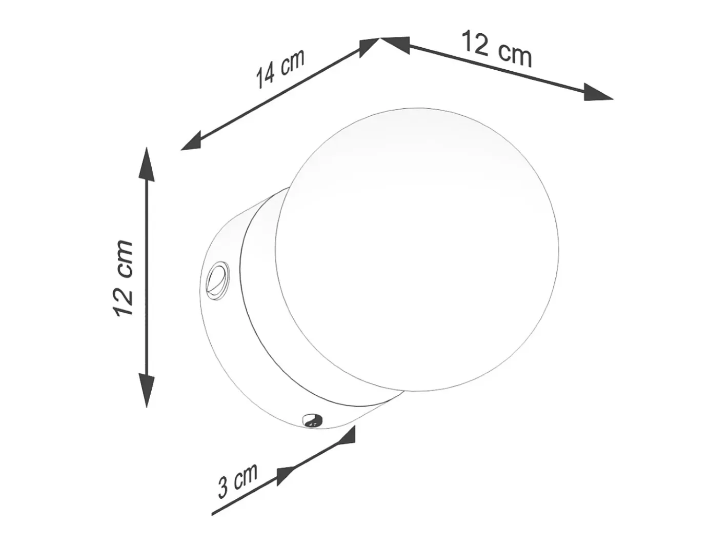 Sollux Lighting Lámpara de pared Zynfi moderno de acero/vidrio - 1 fuentes luminosas 4000K - L.12 x A.12 cm - Negro Sale