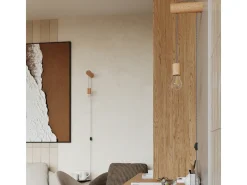 Sollux Lighting Aplique Para Pared-Lámpara de pared Zynto desván de madera - 1 fuentes luminosas 3000K - L.6 x A.55 cm - madera natural//negro Blanco