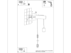 Sollux Lighting Aplique Para Pared-Lámpara de pared Zynto desván de madera - 1 fuentes luminosas 3000K - L.6 x A.55 cm - madera natural//negro Blanco