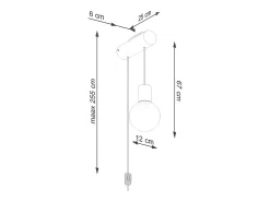 Sollux Lighting Aplique Para Pared-Lámpara de pared Zynto desván de madera/vidrio - 1 fuentes luminosas 3000K - L.6 x A.67 cm - madera natural//negro Blanco