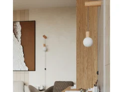Sollux Lighting Aplique Para Pared-Lámpara de pared Zynto desván de madera/vidrio - 1 fuentes luminosas 3000K - L.6 x A.67 cm - madera natural//negro Blanco