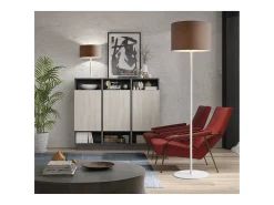 Lámpara De Pie-Lámpara de pie Amsterdam de estilo clásico - Alt.170 cm - acero y - on/off- E27 Máx. 40W - IP20 Negro
