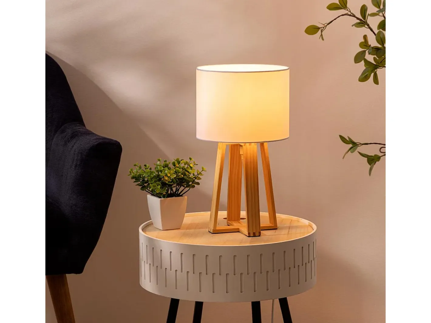 Atmosphera Lámpara De Mesa-Lámpara de pie de estilo escandinavo Blanco