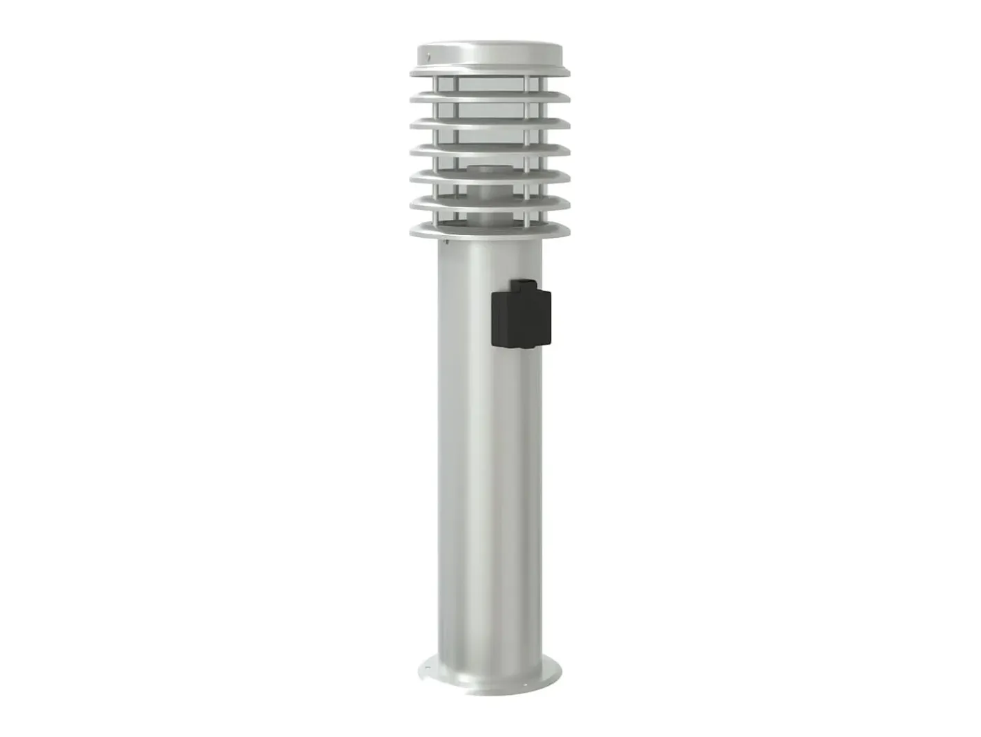Helloshop26 Iluminación Exterior-Lámpara de pie de exterior con salida plateada 60 cm acero inoxidable Plata 02_0042533 Gris