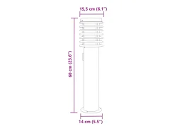 Helloshop26 Iluminación Exterior-Lámpara de pie de exterior con salida plateada 60 cm acero inoxidable Plata 02_0042533 Gris