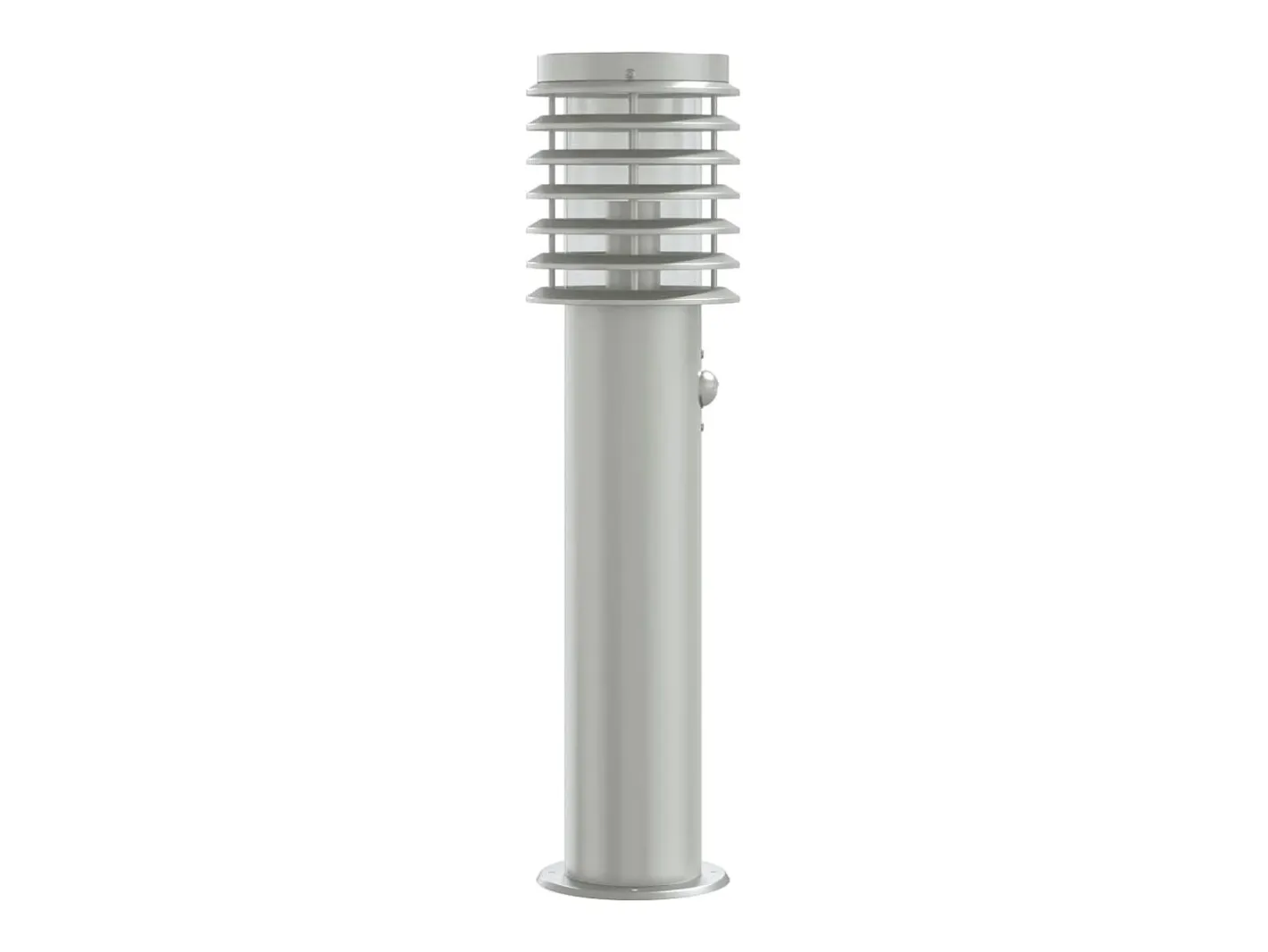 New Helloshop26 Lámpara de pie de exterior con sensor acero inoxidable plateado Plata 02_0042526 Gris
