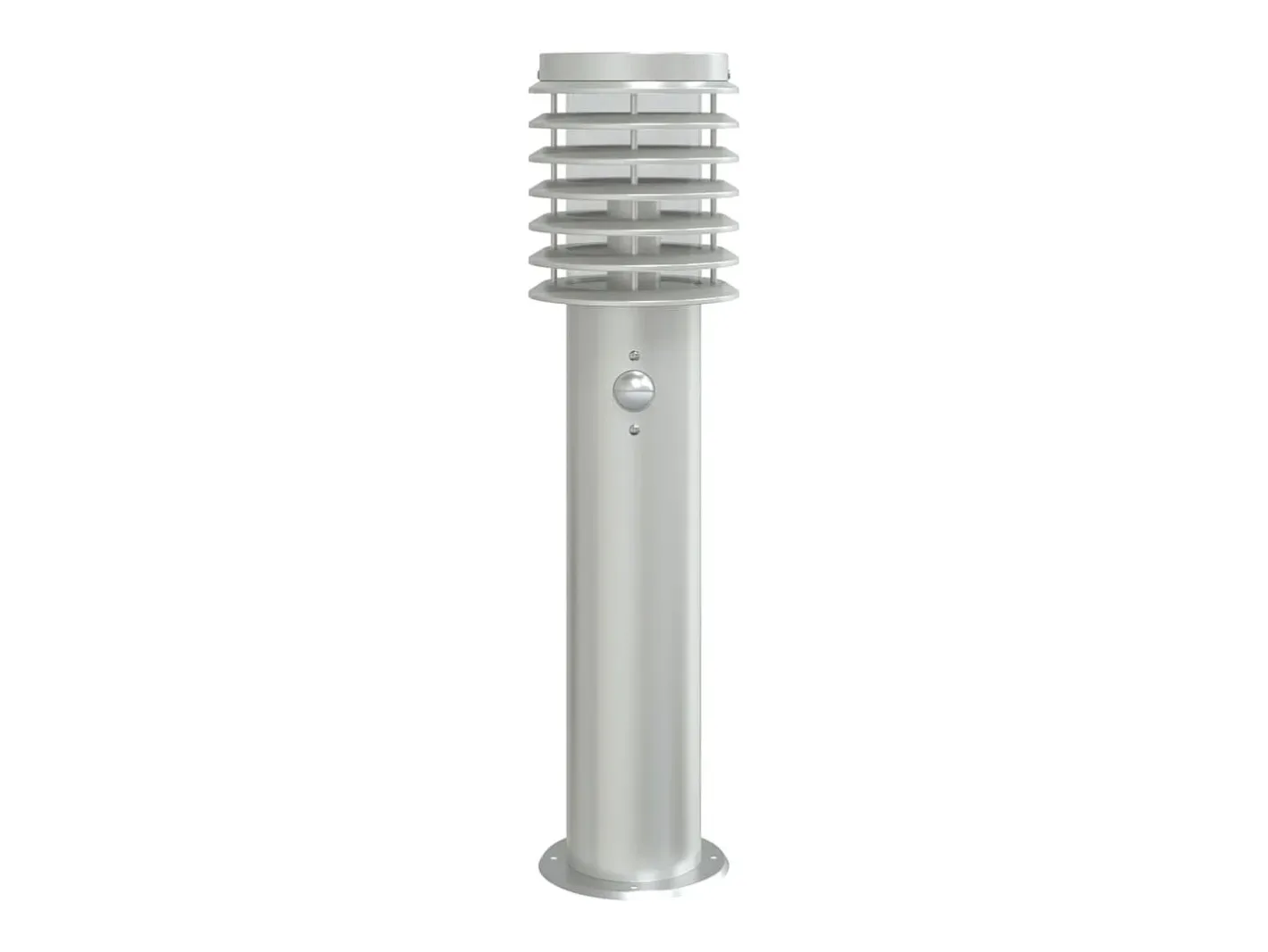 New Helloshop26 Lámpara de pie de exterior con sensor acero inoxidable plateado Plata 02_0042526 Gris