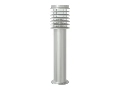 New Helloshop26 Lámpara de pie de exterior con sensor acero inoxidable plateado Plata 02_0042526 Gris