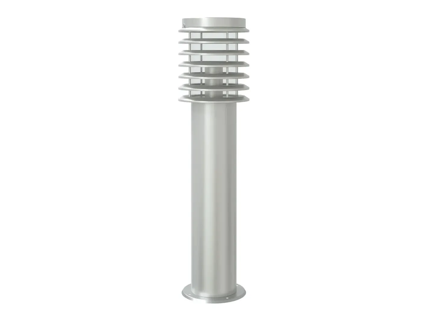 New Helloshop26 Lámpara de pie de exterior con sensor acero inoxidable plateado Plata 02_0042526 Gris
