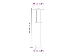 Helloshop26 Lámpara de pie de exterior plateada 60 cm acero inoxidable Plata 02_0042518 Gris Clearance