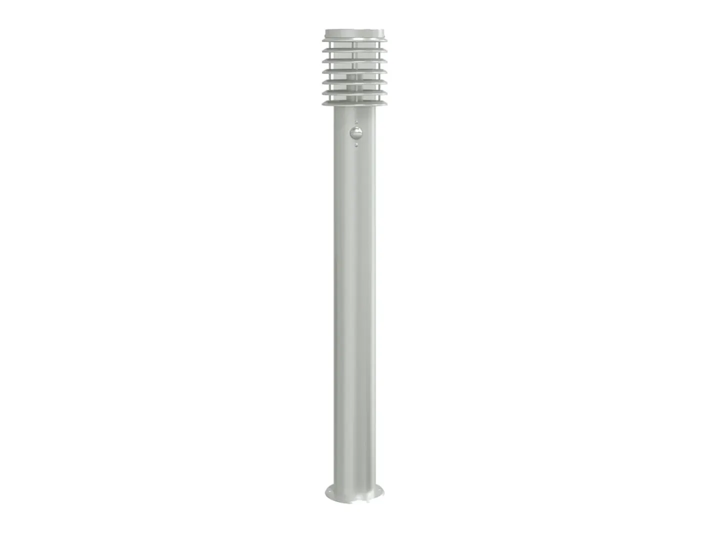 Helloshop26 Iluminación Exterior-Lámpara de pie de exterior con sensor acero inoxidable plateado Plata 02_0042525 Gris