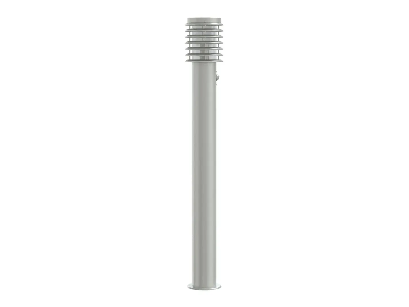 Helloshop26 Iluminación Exterior-Lámpara de pie de exterior con sensor acero inoxidable plateado Plata 02_0042525 Gris