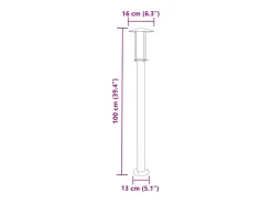 Helloshop26 Iluminación Exterior-Lámpara de pie de exterior plateada 100 cm acero inoxidable Plata 02_0042514 Gris