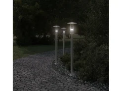 Helloshop26 Iluminación Exterior-Lámpara de pie de exterior plateada 100 cm acero inoxidable Plata 02_0042514 Gris