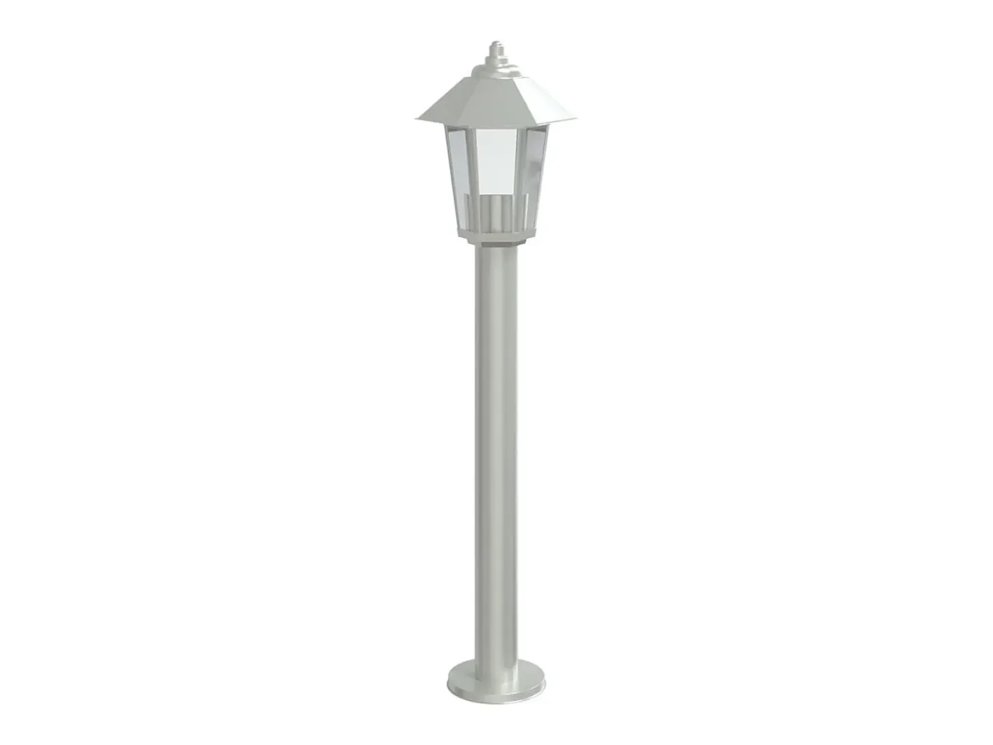 Helloshop26 Iluminación Exterior-Lámpara de pie de exterior plateada 80 cm acero inoxidable Plata 02_0042519 Gris