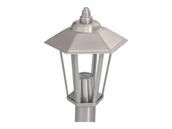 Helloshop26 Iluminación Exterior-Lámpara de pie de exterior plateada 80 cm acero inoxidable Plata 02_0042519 Gris