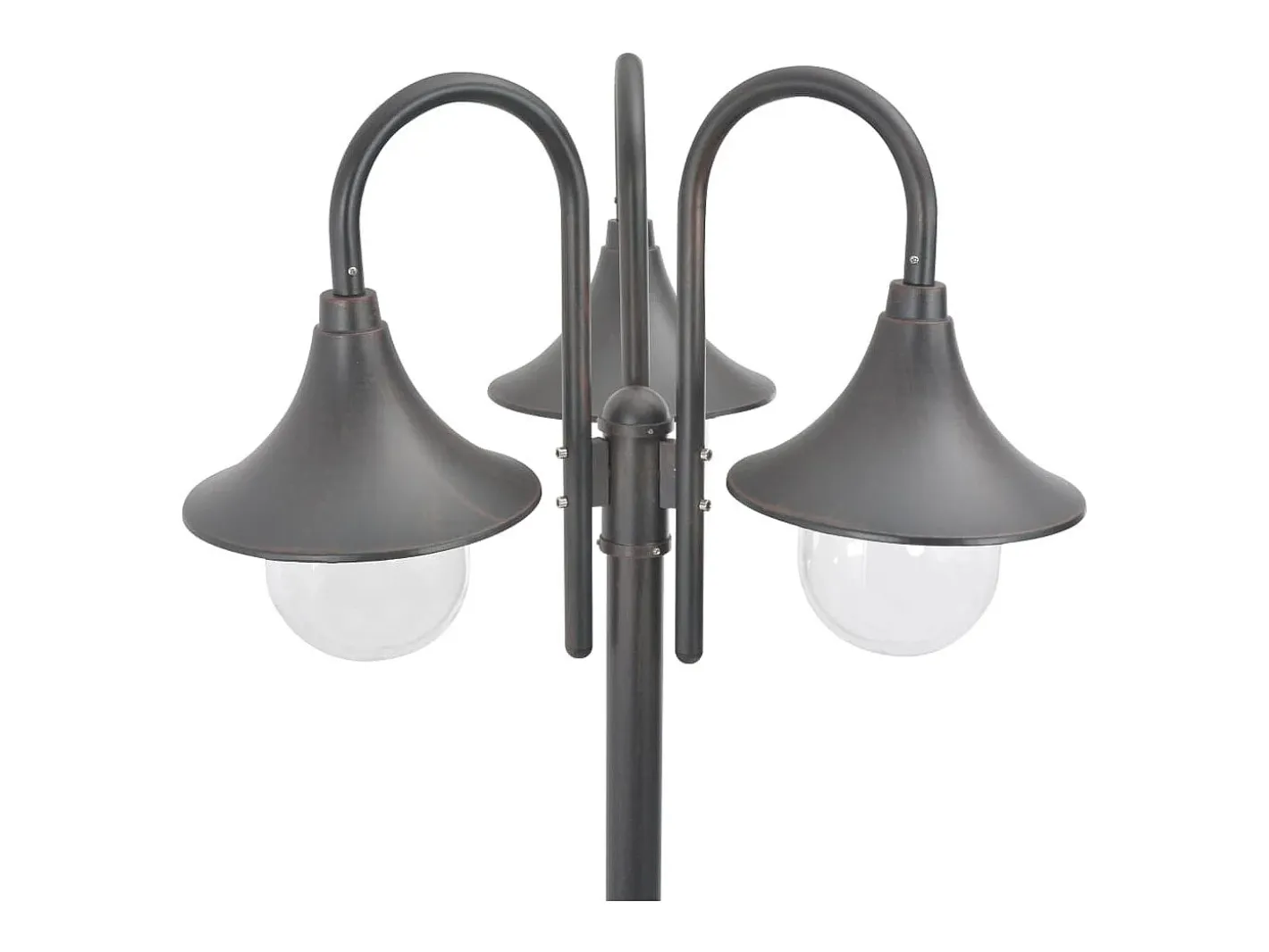 Best Helloshop26 Lámpara de pie de jardín E27 220 cm aluminio 3 faroles marrón 02_0042541 Bronce
