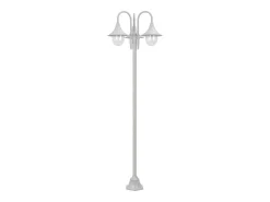 Helloshop26 Lámpara de pie de jardín E27 220 cm aluminio 3 faroles 02_0042540 Blanco Sale