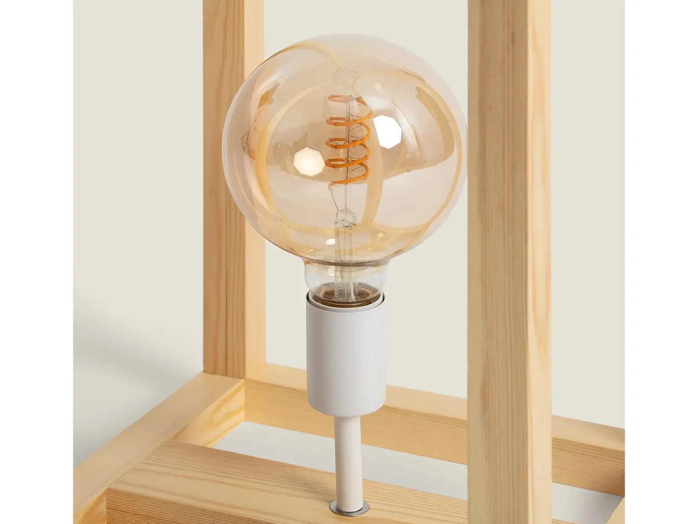 Ledkia Lámpara De Pie-Lámpara de Pie de Madera Coba Natural Multicolor