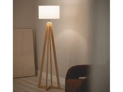Ledkia Lámpara De Pie-Lámpara de Pie de Madera Korsade Blanco