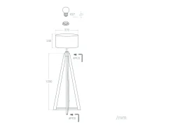 Ledkia Lámpara De Pie-Lámpara de Pie de Madera Korsade Blanco