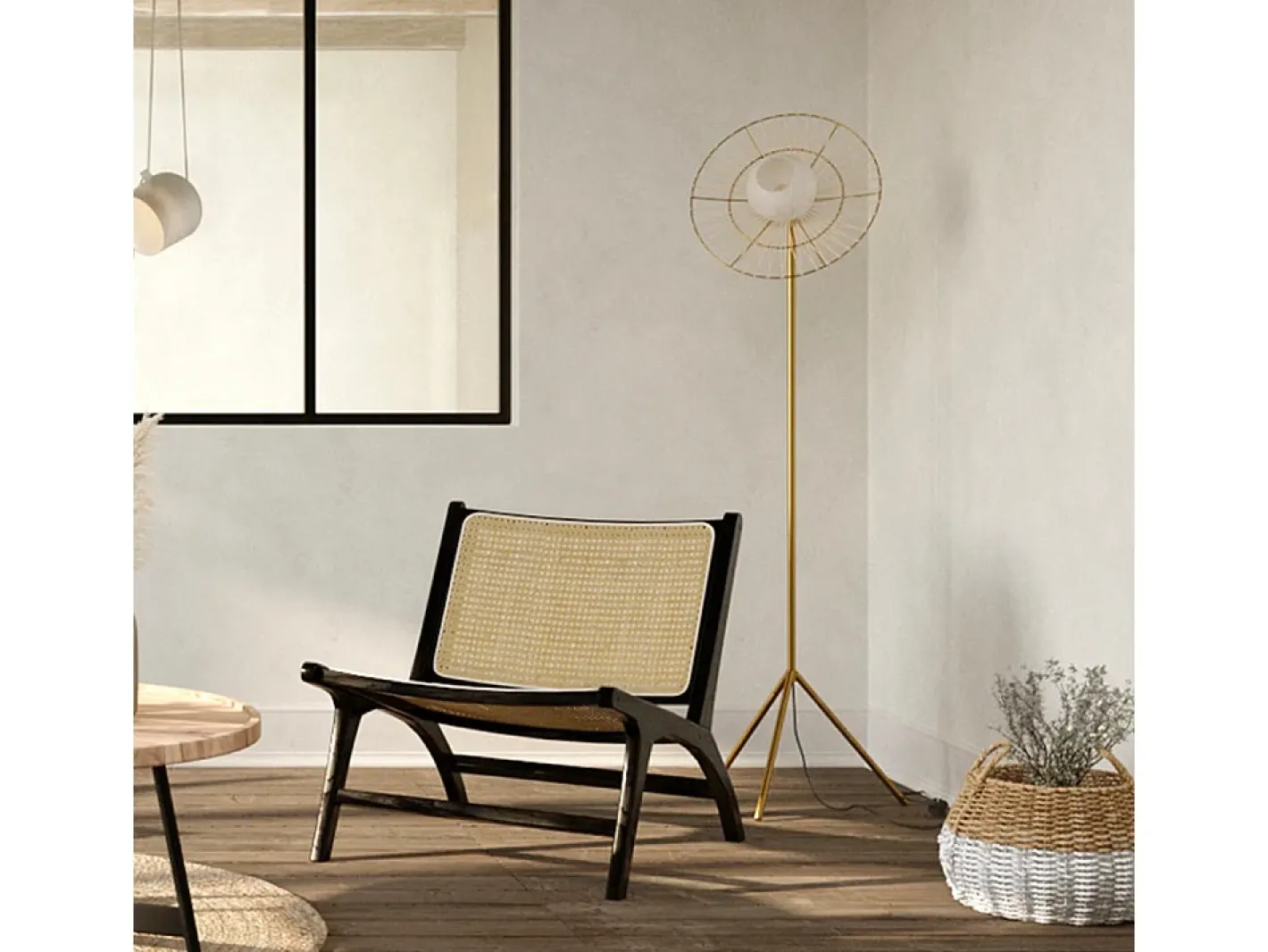 Rendez-Vous Déco Lámpara De Pie-Lámpara de pie de metal 156 cm - Bandia Dorado