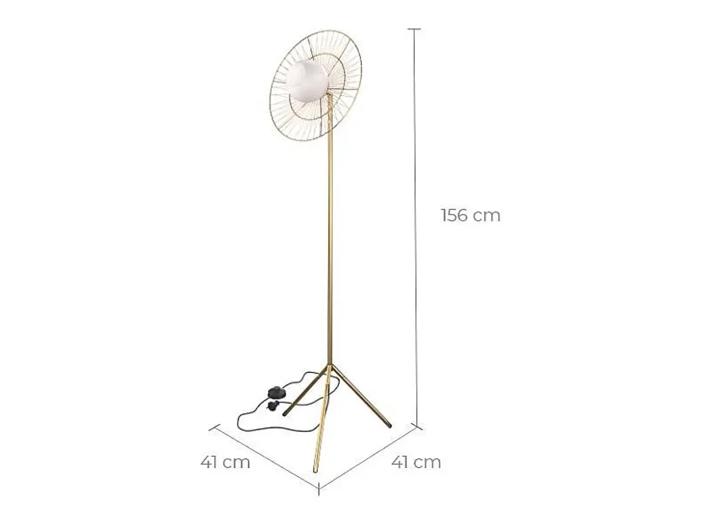 Rendez-Vous Déco Lámpara De Pie-Lámpara de pie de metal 156 cm - Bandia Dorado