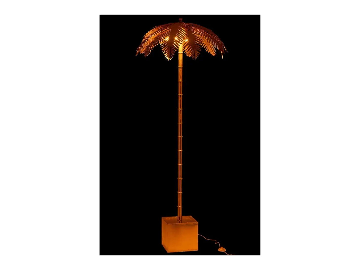 J-Line Lámpara de pie de metal 77x77x133 cm Dorado New