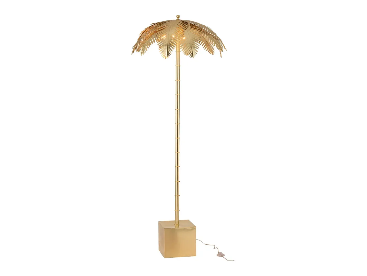 J-Line Lámpara de pie de metal 77x77x133 cm Dorado New