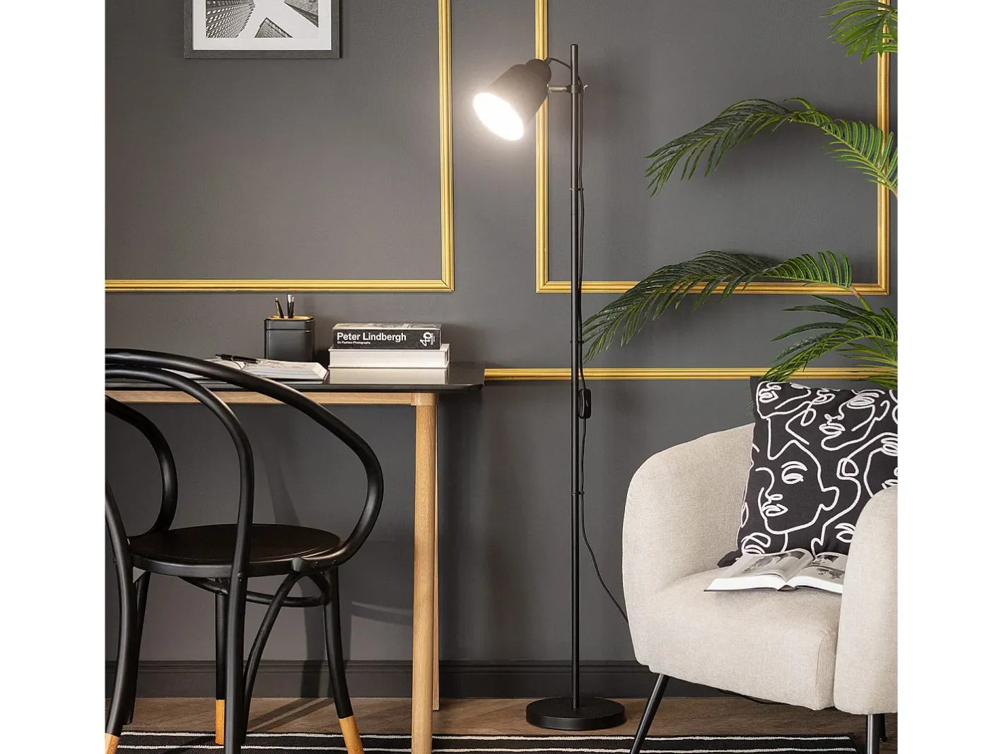 Ledkia Lámpara de Pie de Metal Ulux Negro Multicolor Sale