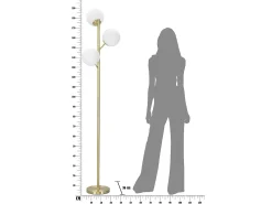 Lámpara de Pie Glamy 3 Luces Metal Dorado Ø 36x190 cm Blanco Discount