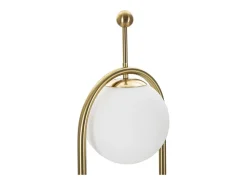 Online Lámpara de pie GLAMY ARC Ø 28X168 en metal dorado con pantalla de vidrio blanco Blanco / Dorado