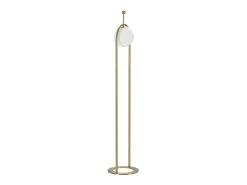 Online Lámpara de pie GLAMY ARC Ø 28X168 en metal dorado con pantalla de vidrio blanco Blanco / Dorado