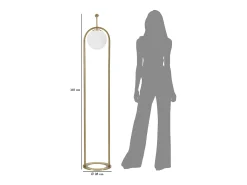 Online Lámpara de pie GLAMY ARC Ø 28X168 en metal dorado con pantalla de vidrio blanco Blanco / Dorado