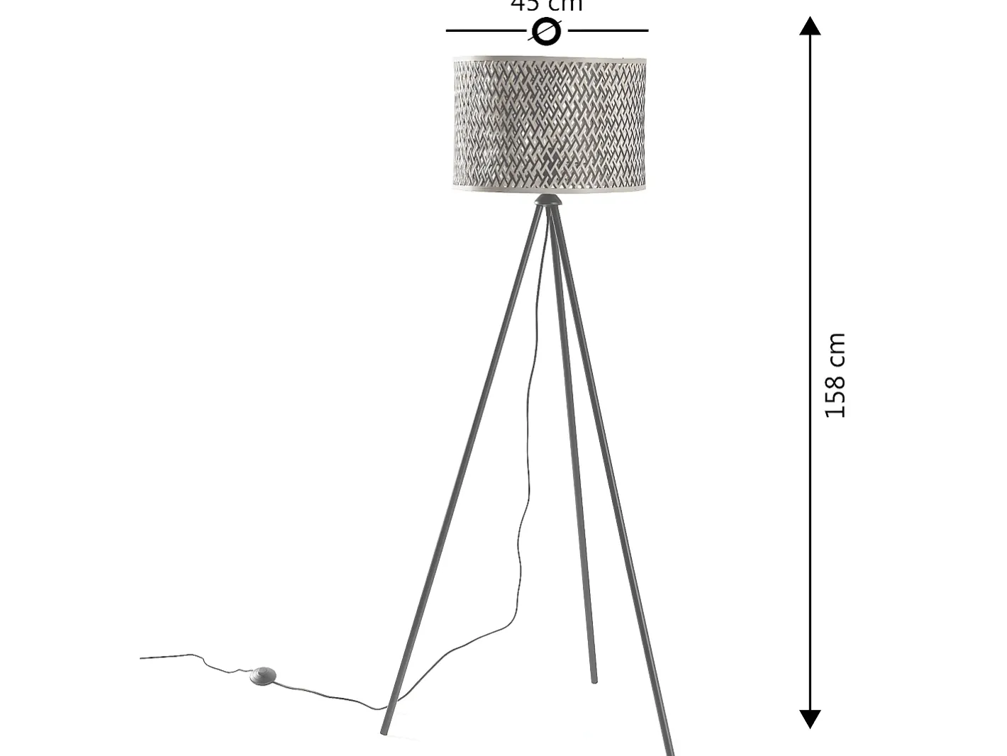 Clearance VS Venta-stock Lámpara de pie Hanae de bambú, altura 158 cm Beige