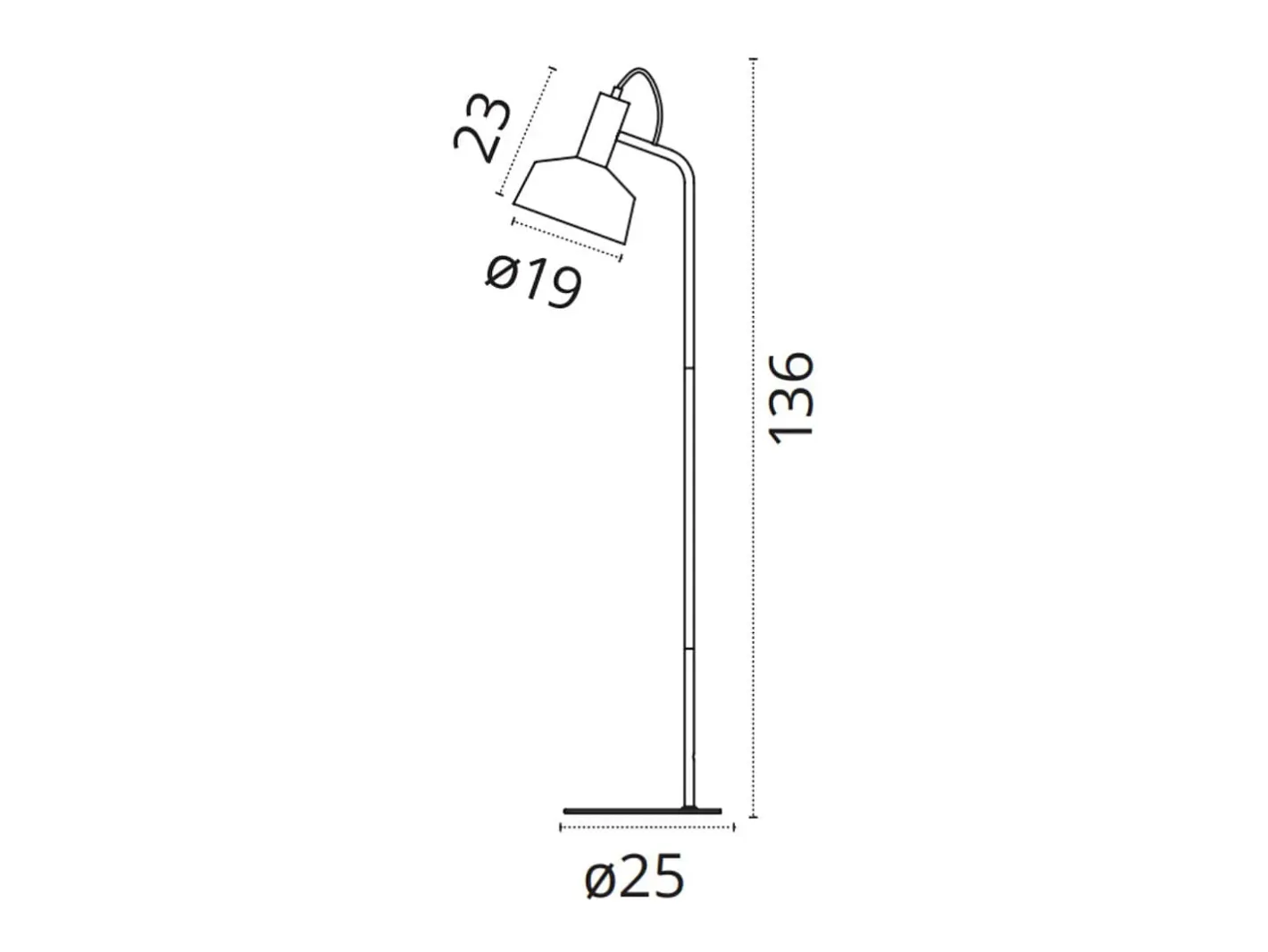 Lámpara De Pie-Lámpara de pie Leana Lumit 60W metal Ø19x136 cm Blanco