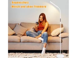 New NETTLIFE Lámpara de pie LED para sala de estar, regulable, blanca, 11 W, flexible, 360°, para sofá Blanco
