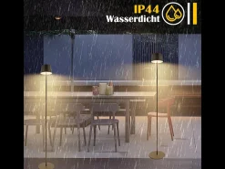 Clearance NETTLIFE Lámpara de pie LED para salón de 120 cm: Lámpara de pie solar para exterior táctil regulable 3000K-6500K con batería recargable USB-C altura ajustable Negro
