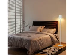 NETTLIFE Lámpara de pie LED moderna negra regulable 125 cm 3 temperaturas de color USB Sala de estar Blanco Discount