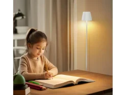 NETTLIFE Lámpara de pie LED moderna negra regulable 125 cm 3 temperaturas de color USB Sala de estar Blanco Discount