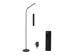 NETTLIFE Lámpara de pie LED para sala de estar, regulable, color , 11 W, flexible, 360°, para sofá Negro Online