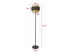 Helloshop26 Lámpara de pie luminaria 160 x 30 cm negra y dorada lux.pro 03_0007253 Negro Sale