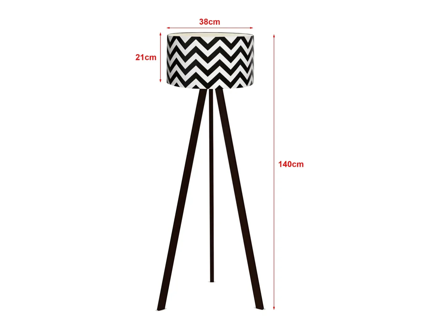 Helloshop26 Lámpara de pie luminaria 140 cm de alto casquillo E27 blanco/ 03_0007297 Negro Hot