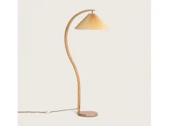 Hot Ledkia Lámpara de Pie Madera Luanda Naranja