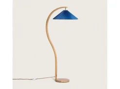 Ledkia Lámpara de Pie Madera Luanda Azul Oscuro Transparente Online