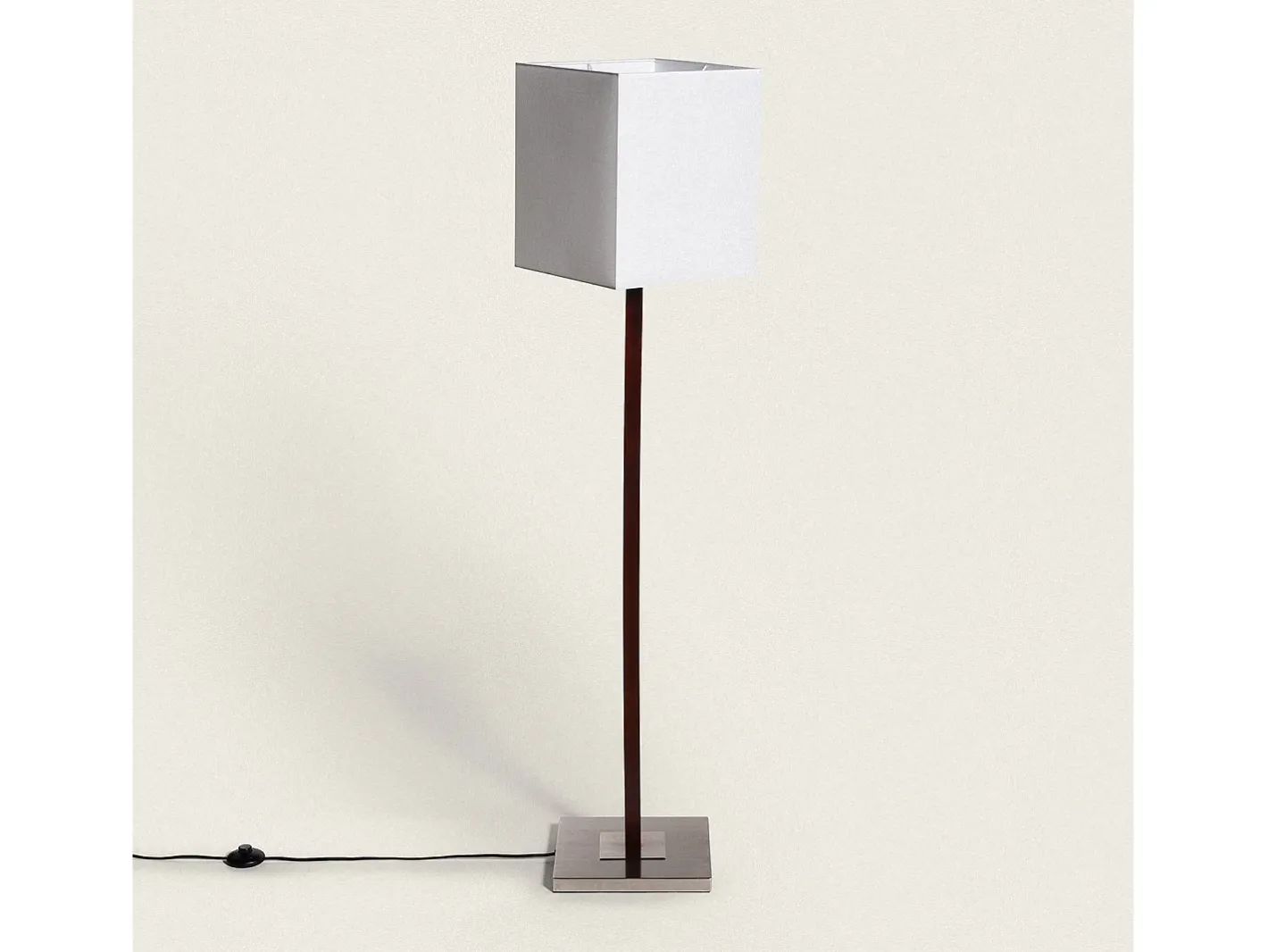 Ledkia Lámpara De Pie-Lámpara de Pie Madera y Metal Lizza Blanco